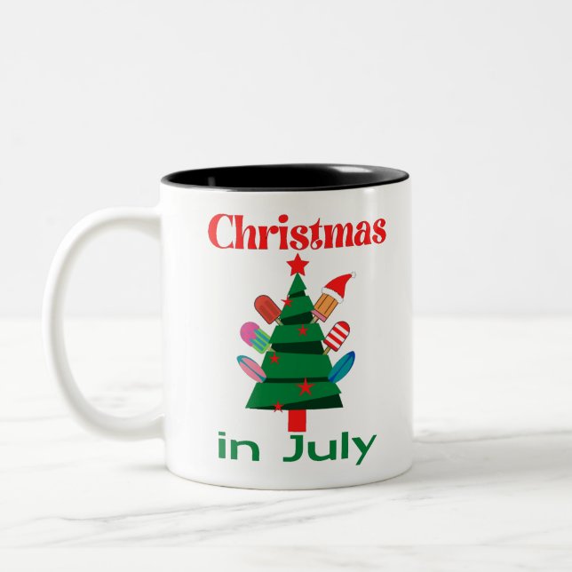 Caneca De Café Em Dois Tons Natal em julho (Esquerda)