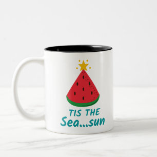 CANECA DE CAFÉ EM DOIS TONS NATAL EM JULHO É A ESTAÇÃO