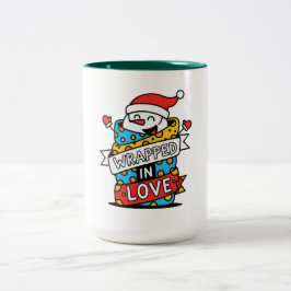 Caneca De Café Em Dois Tons Natal Envolvido em Amor