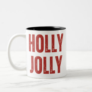 Caneca De Café Em Dois Tons Natal Familiar Retro Alegre Correspondente