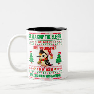 Caneca De Café Em Dois Tons Natal Feliz Natal Para Pica-Pau-Presente