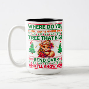 Caneca De Café Em Dois Tons Natal Feliz Natal Para Vaca Do Terreno Do Presente