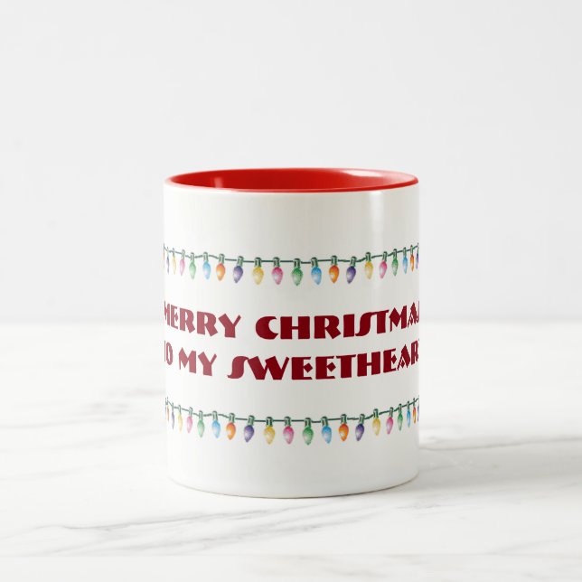 CANECA DE CAFÉ EM DOIS TONS *** NATAL FELIZ SUEETHEART** COM LUZES MUG (Centro)
