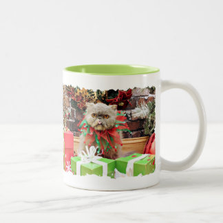 Caneca De Café Em Dois Tons Natal - gato persa - Morrison