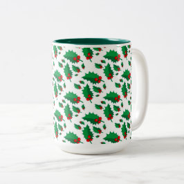 Caneca De Café Em Dois Tons Natal Holly
