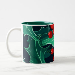 Caneca De Café Em Dois Tons Natal Holly