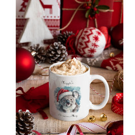 Caneca De Café Em Dois Tons Natal Koala, personalizável