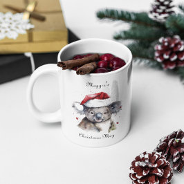 Caneca De Café Em Dois Tons Natal Koala, personalizável