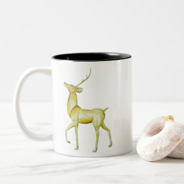 Caneca De Café Em Dois Tons Natal Minimalista Moderno Rena