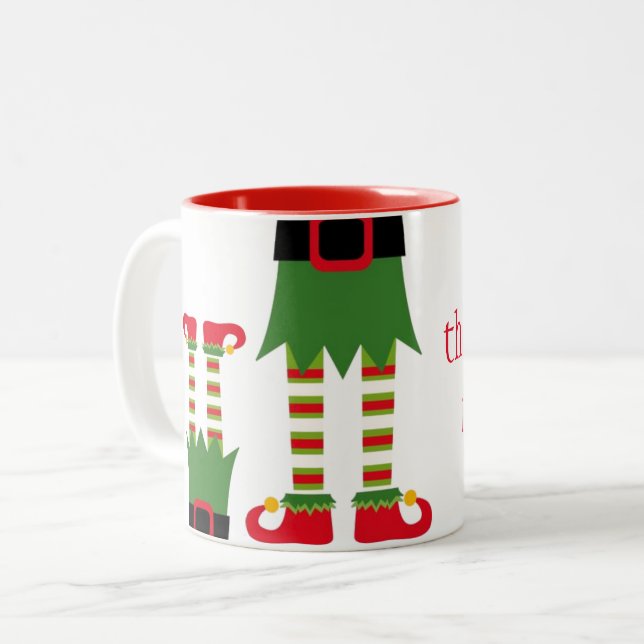 Caneca De Café Em Dois Tons Natal Mug-Elf (Frente Esquerda)