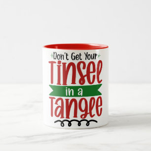 Caneca De Café Em Dois Tons Natal, não embolse seu purpurina