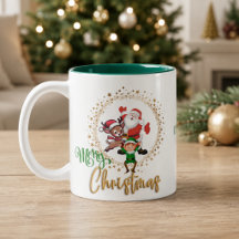 Natal Personalizado Feliz Papai Noel e Elfos