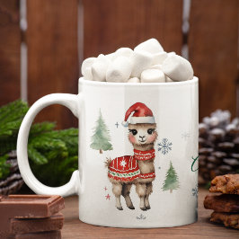 Caneca De Café Em Dois Tons Natal Personalizado para Llama