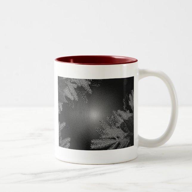 Caneca De Café Em Dois Tons Natal Poinsettia Black E Cinza II (Direita)