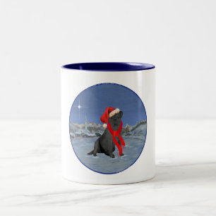 Caneca De Café Em Dois Tons Natal preto de labrador retriever