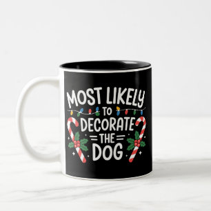 Caneca De Café Em Dois Tons Natal Provavelmente Decore Cachorro Família Xmas