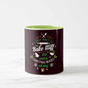 Caneca De Café Em Dois Tons Natal que eu apenas quero cozer provérbios
