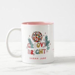Caneca De Café Em Dois Tons Natal Retrô