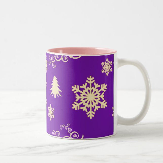 Caneca De Café Em Dois Tons Natal roxo (Direita)