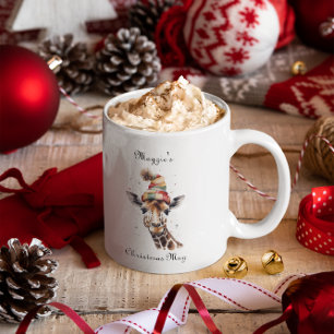 Caneca De Café Em Dois Tons Natal Safari Aconchegante, personalizado