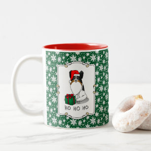 Caneca De Café Em Dois Tons Natal Santa Hat Papillon (Tricolor)