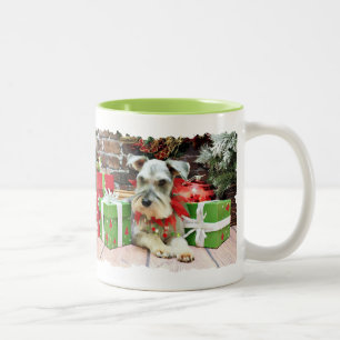 Caneca De Café Em Dois Tons Natal - Schnauzer - Heinz