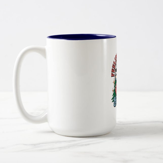Caneca De Café Em Dois Tons Natal Sentindo-se Alegre (Esquerda)