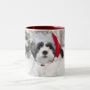 Caneca De Café Em Dois Tons Natal Shih Tzu
