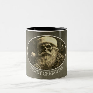 Caneca De Café Em Dois Tons Natal Sombrio - Papai Noel Esqueleto 65609