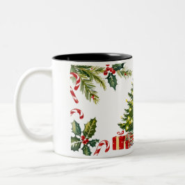 Caneca De Café Em Dois Tons Natal Tradicional Bonito
