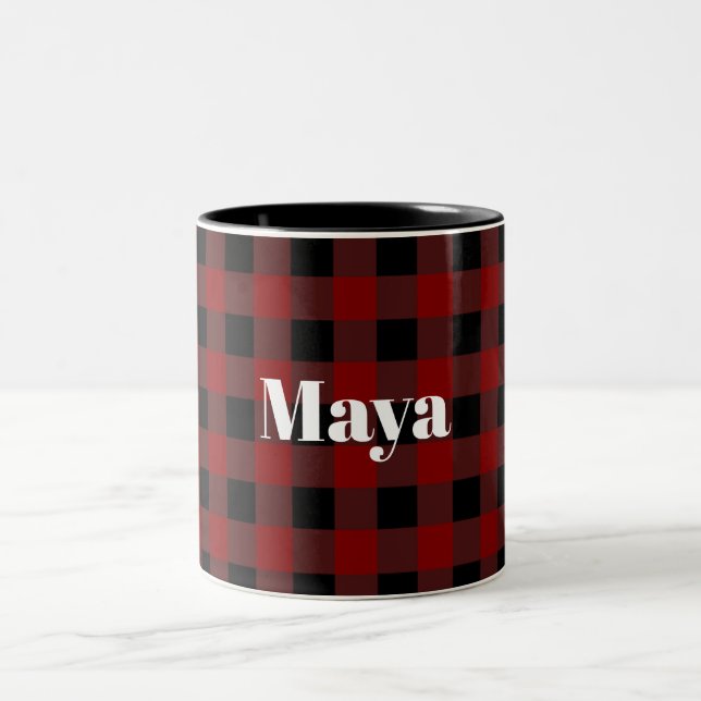 Caneca De Café Em Dois Tons Natal vermelho conhecido feito sob encomenda da (Centro)