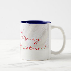 Caneca De Café Em Dois Tons Natal Vermelho e Branco Feliz Natal