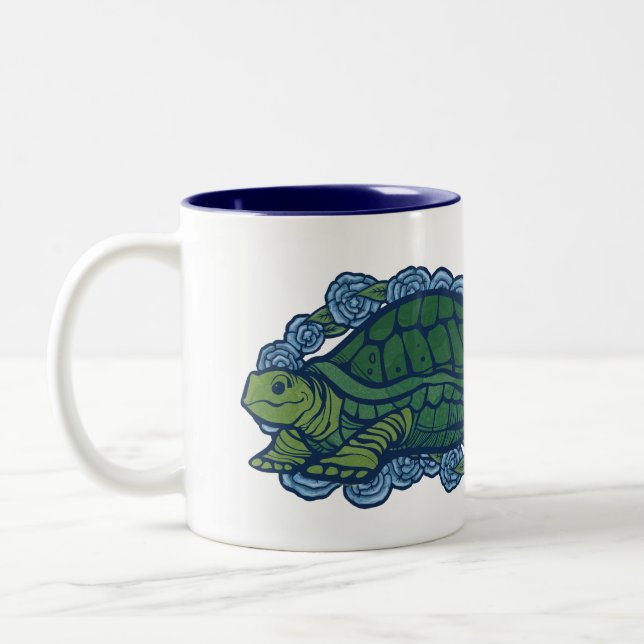 Caneca De Café Em Dois Tons Nature Amadurece Tartarugas (Esquerda)