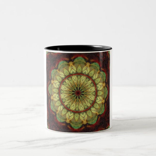 Caneca De Café Em Dois Tons Nature Kalidescope Art Mug (Centro)