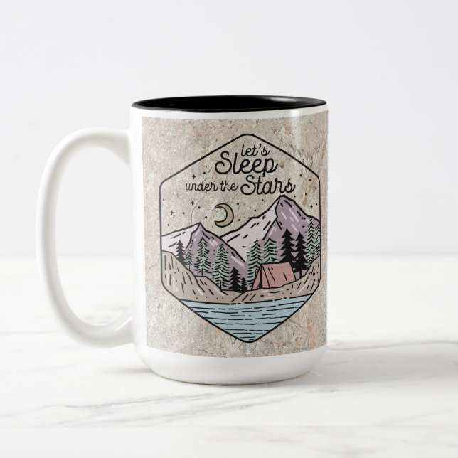 Caneca De Café Em Dois Tons Nature Lover Beige Marble Cerâmica (Esquerda)