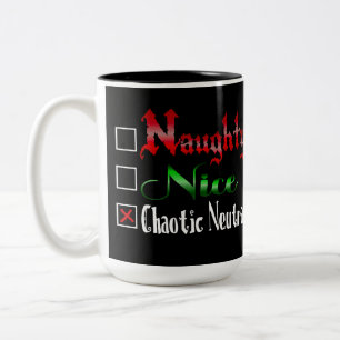 Caneca De Café Em Dois Tons Naughn Ou Nice Gamers Edition Black