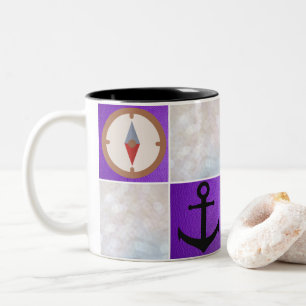 Caneca De Café Em Dois Tons Náutico
