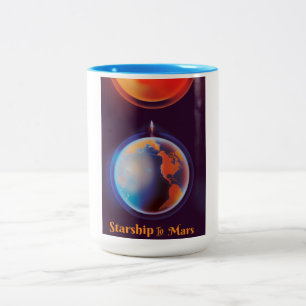 Caneca De Café Em Dois Tons Nave espacial para Marte