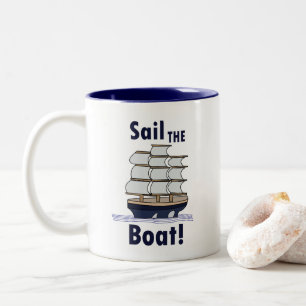 Caneca De Café Em Dois Tons Navegação de Veleiro