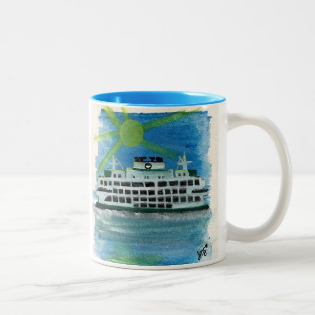 Caneca De Café Em Dois Tons Navegação em Mares Pesados (Direita)