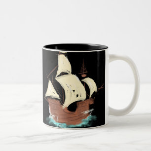 Caneca De Café Em Dois Tons navio