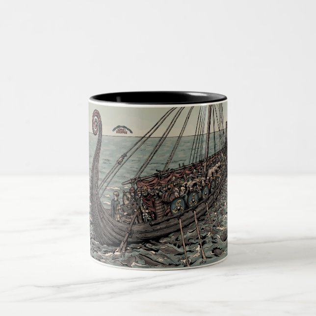 Caneca De Café Em Dois Tons Navio de Oseberg (Centro)