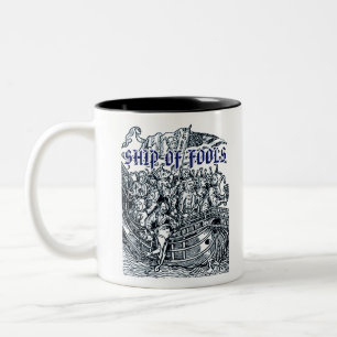Caneca De Café Em Dois Tons Navio De Tolos