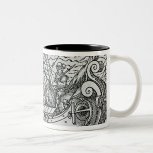 Caneca De Café Em Dois Tons Navio de Viking