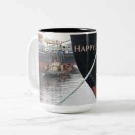 Caneca De Café Em Dois Tons Navios