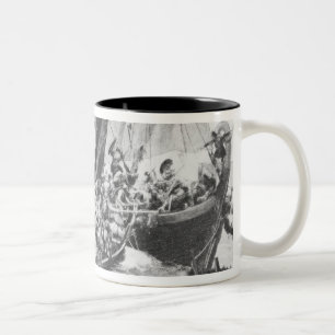 Caneca De Café Em Dois Tons Navios de Viking