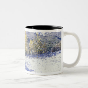 Caneca De Café Em Dois Tons NE, EUA, Colorado, Montanhas San Juan Neve fresca
