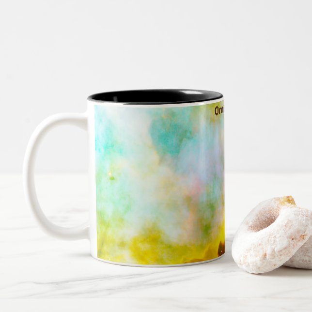 Caneca De Café Em Dois Tons Nebulosa Omega (Com Donut)