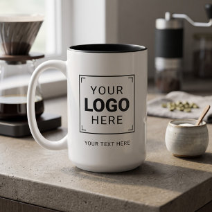 Caneca De Café Em Dois Tons Negócios de Logotipo Profissional Personalizado