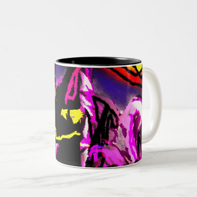 Caneca De Café Em Dois Tons Negra (Frente Esquerda)